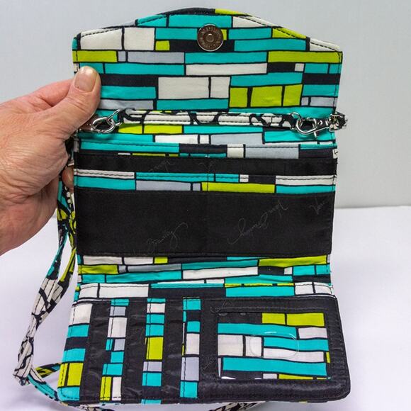 Quilted Purse VERA BRADLEY Trifold Crossbody Wallet Retired 2013 Island Bloom - Picture 7 of 7